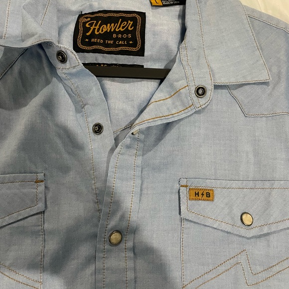 Howler Brothers Blue Casual Button Down Shirt with Classic Styling - Picture 1 of 4